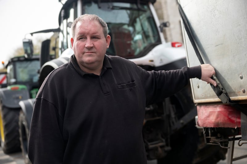 Christopher Duffy with tractors and trucks blocking O’Connell Street in Dublin during the spring protests. Photograph: Chris Maddaloni