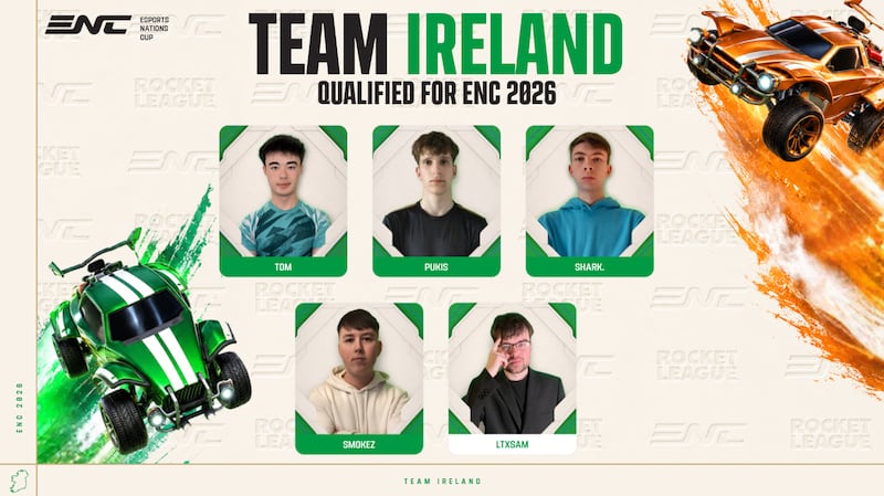 The Team Ireland line-up including coach Sam Keogh, or LTXSam
