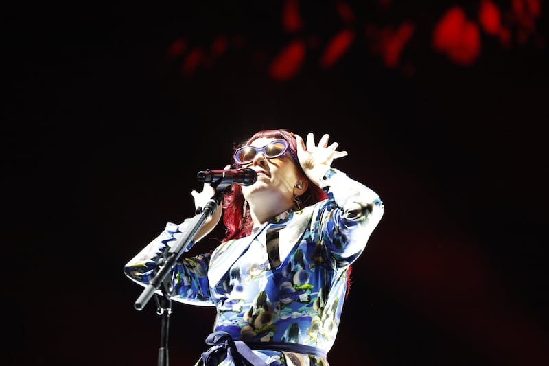 Electric Picnic: CMAT performs on the Main Stage on Saturday. Photograph: Nick Bradshaw/The Irish Times