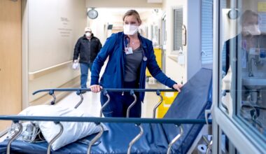 Ashtin Kubec, an emergency room nurse at MidMichigan Medical Center, in Alma, Mich., on Nov. 20, 2021.