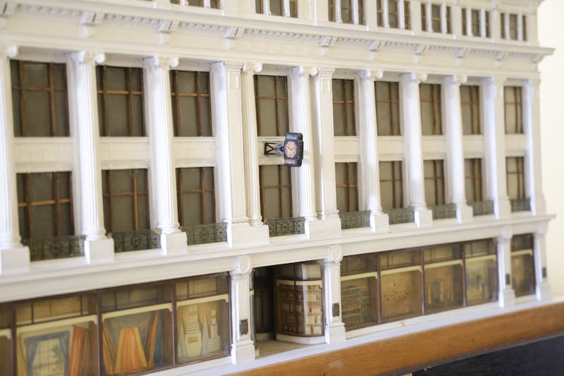 A wooden model of Clerys on O’Connell Street.  Photograph: Bryan O’Brien/The Irish Times   