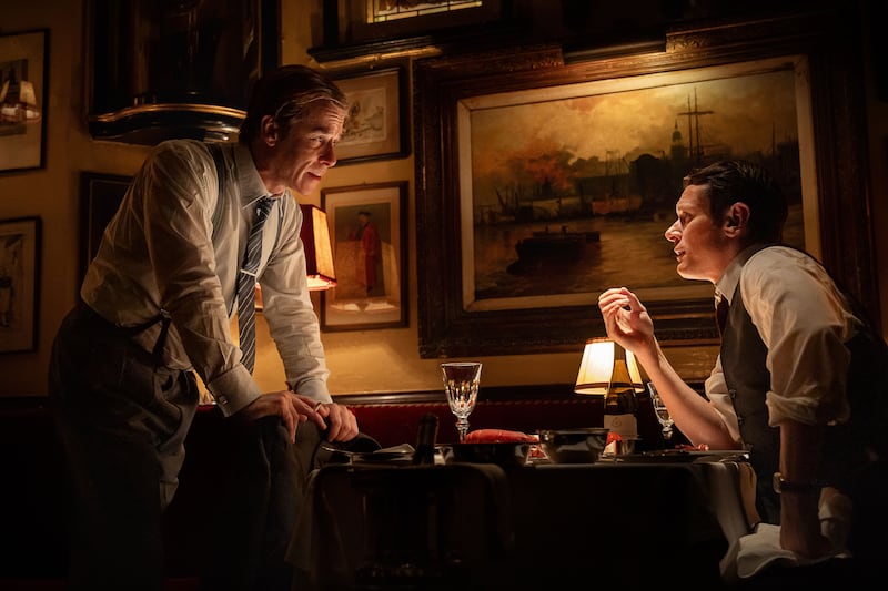Ink: Guy Pearce as Rupert Murdoch and Jack OConnell as Larry Lamb in Danny Boyle's film. Photograph: Anthony Dickenson