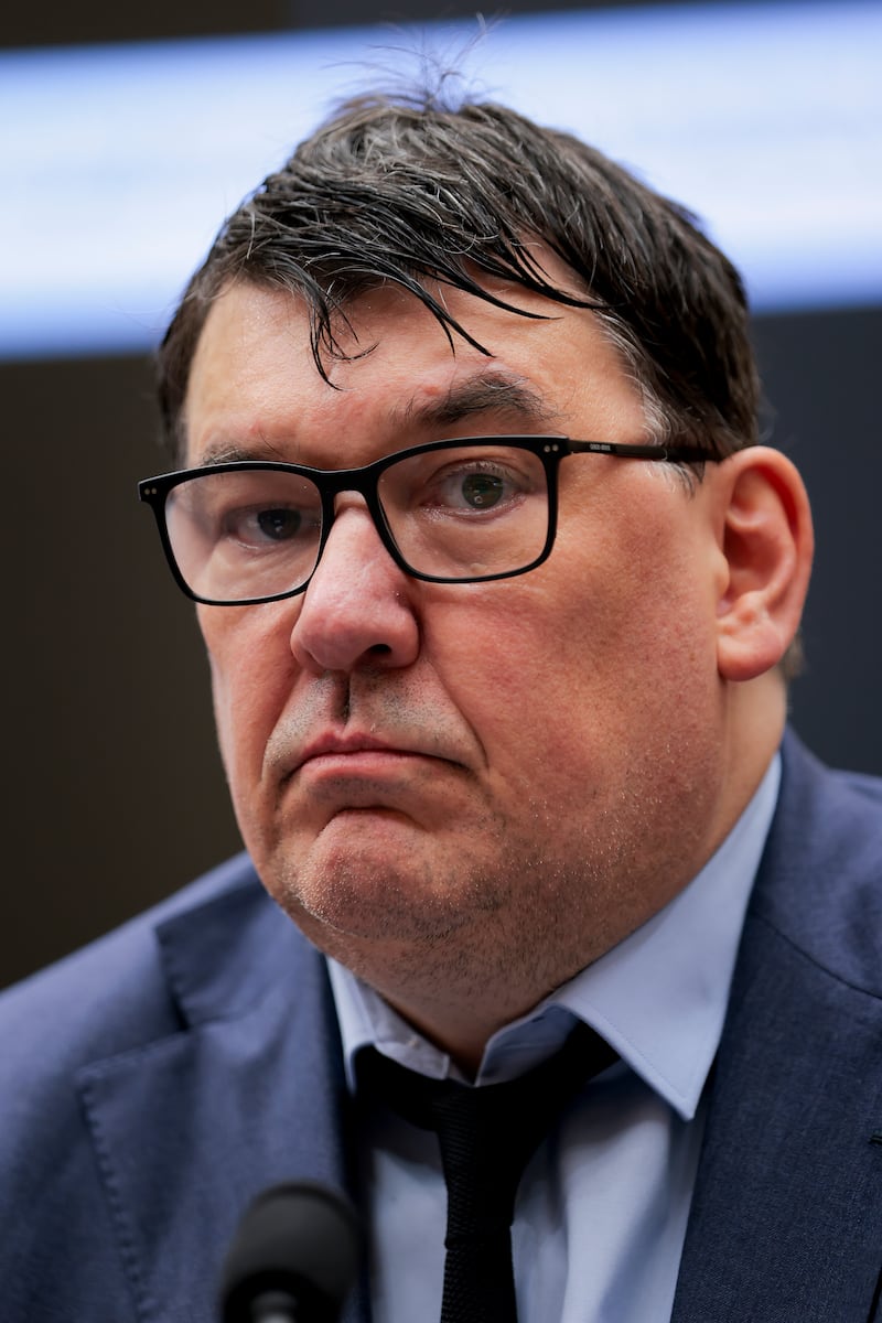 Graham Linehan testifying on 'Europe's Threat to American Speech and Innovation' at the US Capitol in February in Washington. Photograph: Heather Diehl/Getty