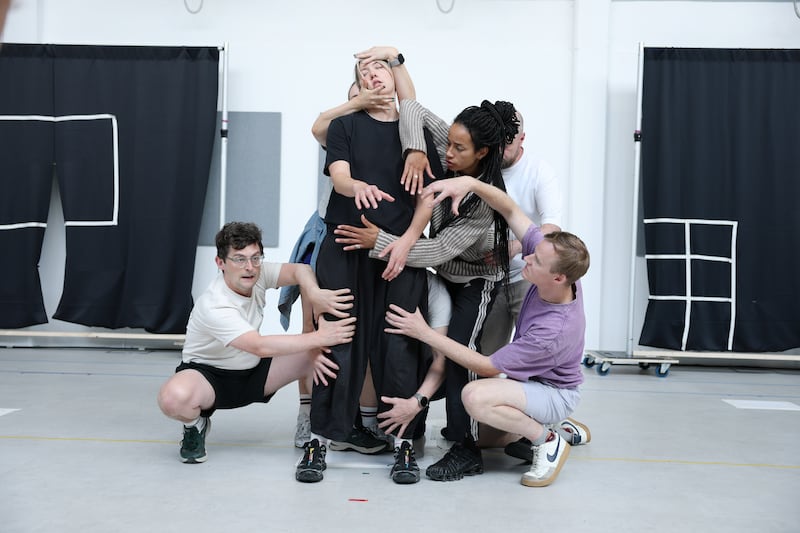 Rehearsals in the Digital Hub for the new Blindboy play at the Abbey Theatre. Photograph: Clodagh Kilcoyne