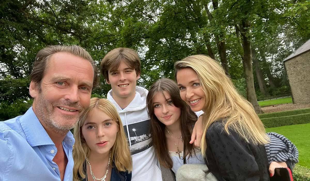Caroline Corr with her children and former husband Frank Woods. Pic: Caroline Corr Instagram