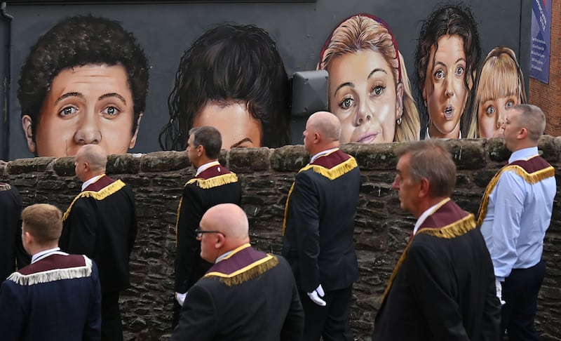 The Apprentice Boys of Derry marching in 2021. Photograph: Charles McQuillan/Getty Images