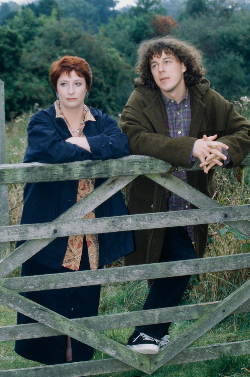 Alan Davies with his Jonathan Creek costar Caroline Quentin in 1996. Photograph: Larry Ellis Collection/Getty 