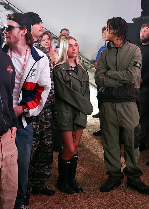 Romeo Beckham and Harper Seven Beckham watch Cruz Beckham and The Breakers perform live on stage during the 2026 Reading Festival. Pic: Getty Images
