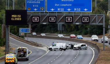 Eight teenagers and man taken to hospital after crash on M50 in Dublin – The Irish Times