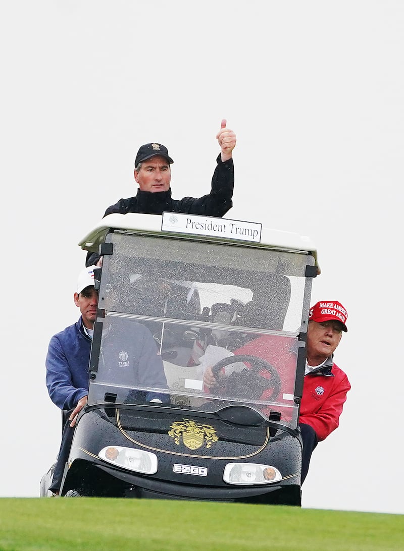 Donald Trump at his Doonbeg course in 2023. Photograph: Brian Lawless/PA Wire