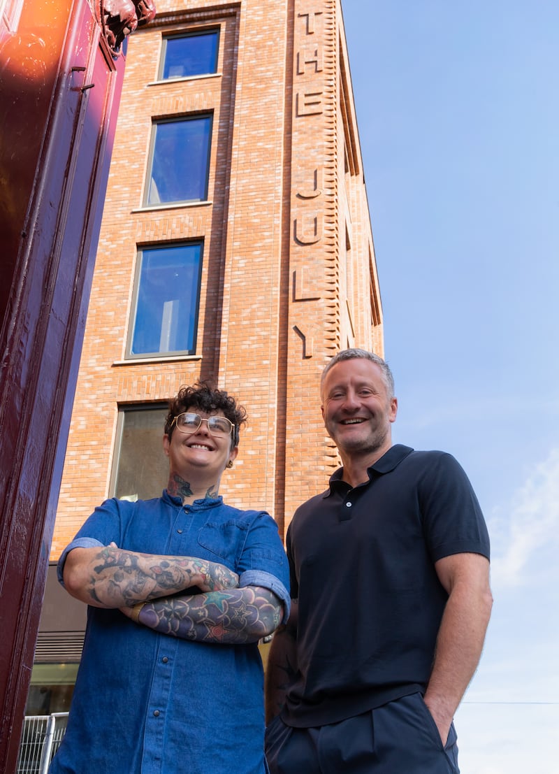 Lauren Shimmin and Marc Bereen outside The July on Capel Street, Dublln 1