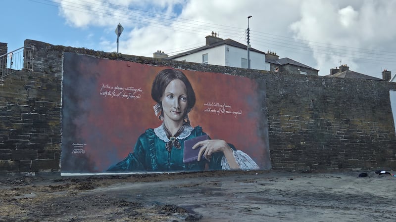 Mural of Charlotte Brontë at Kilkee beach. Photograph: Jessica Doyle