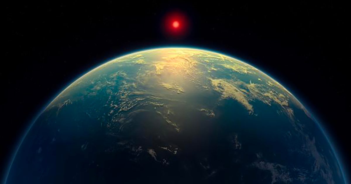 Artist's impression of exoplanet K2-18b. Credit: A. Smith, N. Madhusudhan (University of Cambridge)