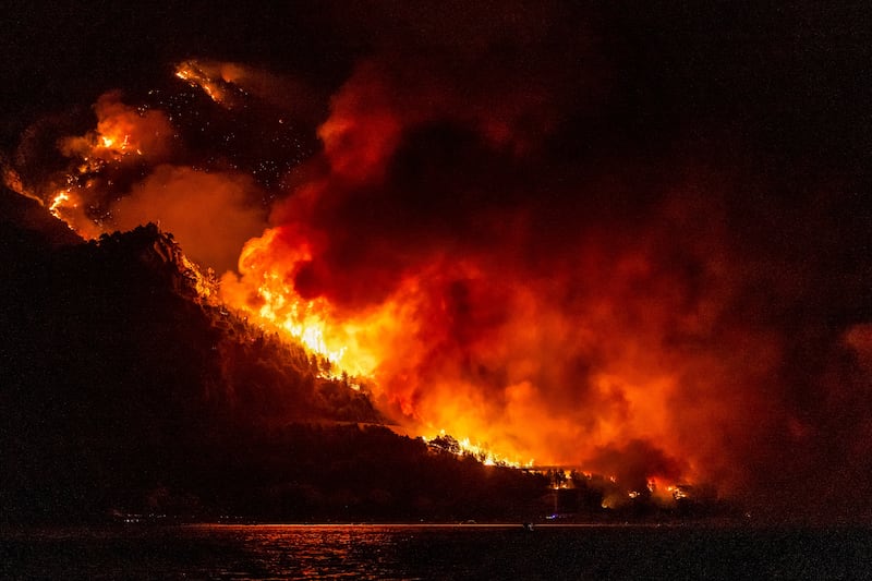 Raging wildfire near the town of Omis, 30km south of Split, Croatia on August 14th, 2026. Photograph: Miroslav Lelas / AFP via Getty Images