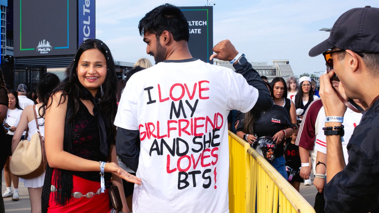 ‘He Comes to Every Concert With Me’: Meeting the BTS ARMY Boyfriends Outside the Arirang Tour