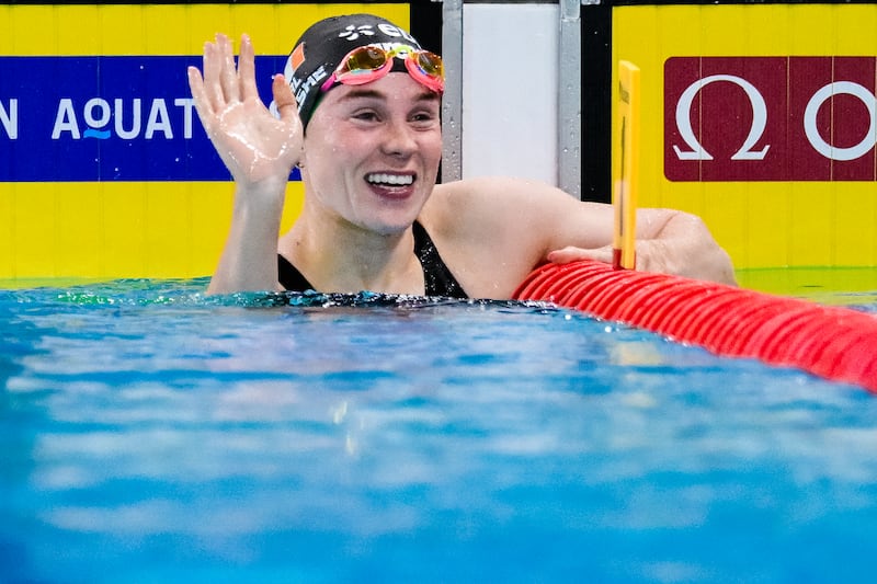 Ellen Walshe after winning gold in the 200m IM. Photograph: Giorgio Scala/Inpho