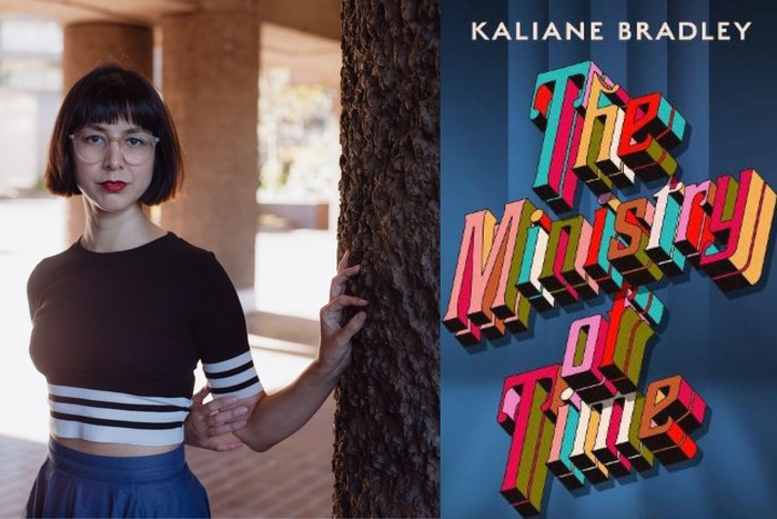 Kaliane Bradley and the cover of her debut novel The Ministry of Time Kaliane Bradley and the cover of her debut novel The Ministry of Time