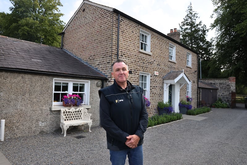 Declan Bermingham at his home, Kitchen Garden Lodge, in the Phoenix Park, Dublin. Photograph: Dara Mac Dónaill/The Irish Times












