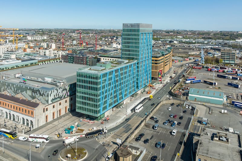 The landmark Exo Building in Dublin’s north docklands has five floors vacant