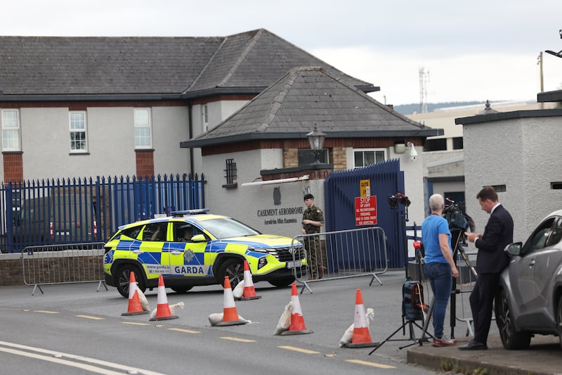 The outside Casement Aerodrome on Sunday evening, ahead of Daniel Kinahan's expected return to Ireland. Photograph: Damien Eagers/PA Wire