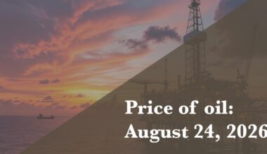 Current price of oil as of Aug. 24, 2026