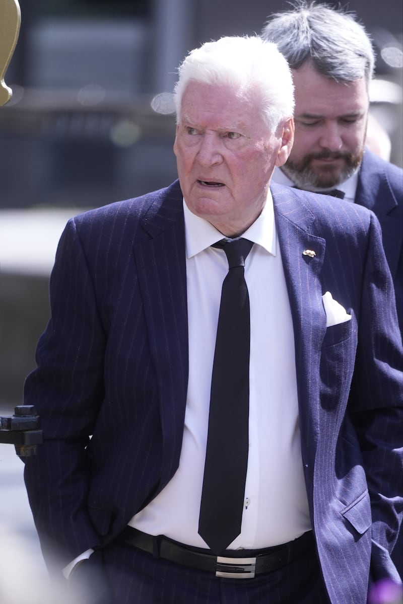 Roy Walker arrives for the funeral of stand-up comedian Jimmy Cricket