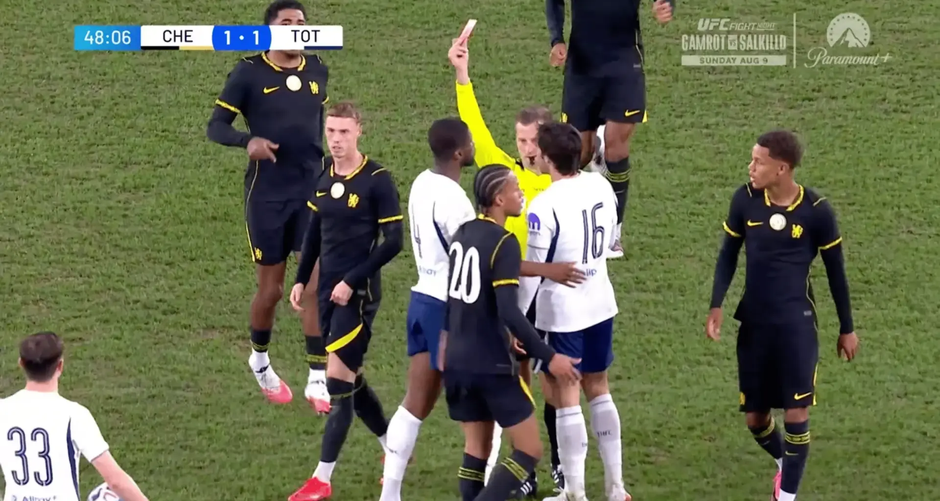Chelsea v Tottenham: Kevin Danso red card, video, reaction, watch
