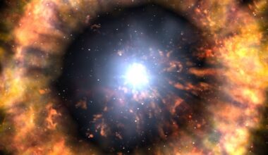 This artist's illustration shows a star exploding as a supernova. Astrophysicists caught the shock break out from a supernova 500 million light years away, the first indication of a massive stellar explosion. By detecting the break out, researchers were able to learn a lot about the progenitor and its surroundings. Image Credit: NASA/Swift/Skyworks Digital/Dana Berry