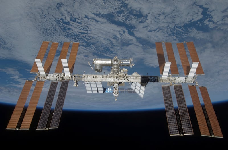 The International Space Station in 2009. Photograph: Nasa/New York Times 
                      