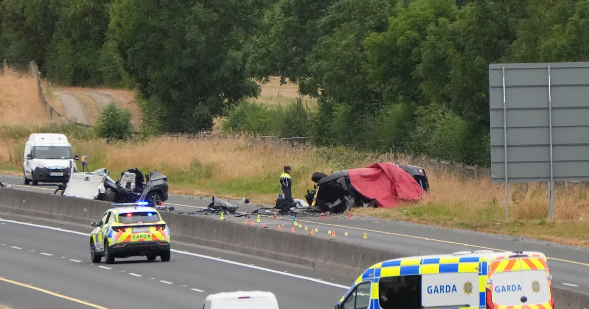 Several deaths after collision involving car driving wrong way on M9 motorway in Kildare – The Irish Times