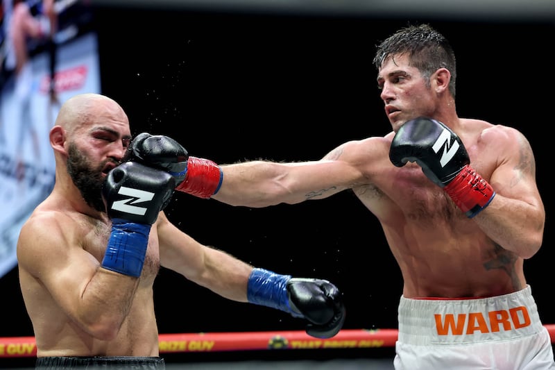 Joe Ward lands a punch on Artjom Kasparian. Photograph: Gary Carr/Inpho