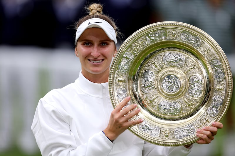 Marketa Vondrousova became the first unseeded Wimbledon women’s singles champion after her 2023 success. Photograph: Steven Paston/PA