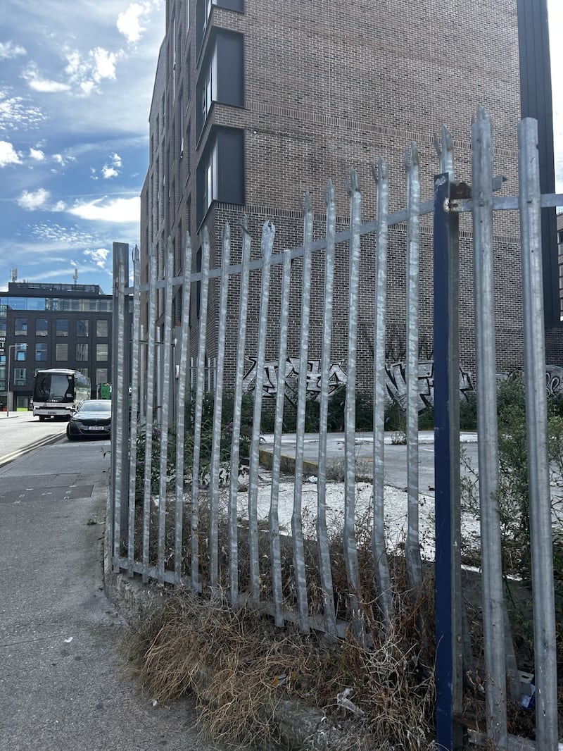 Vacant site on the corner of St Luke's Avenue and Brabazon Place. Photograph: Ellen Clusker