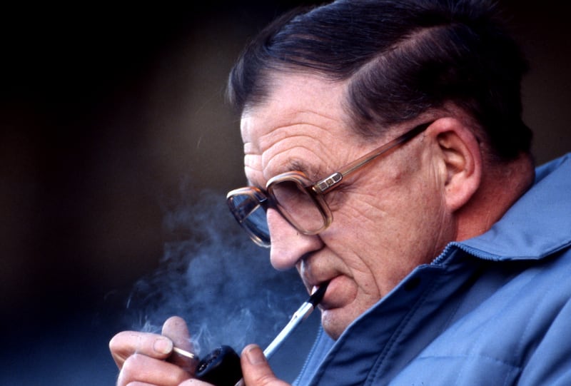 Irish Times rugby correspondent Ned Van Esbeck during a Five Nations match between Ireland and France at Lansdowne Road in 1985. Photograph: Billy Stickland/Inpho