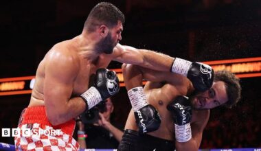 Filip Hrgovic lands a punch on Moses Itauma