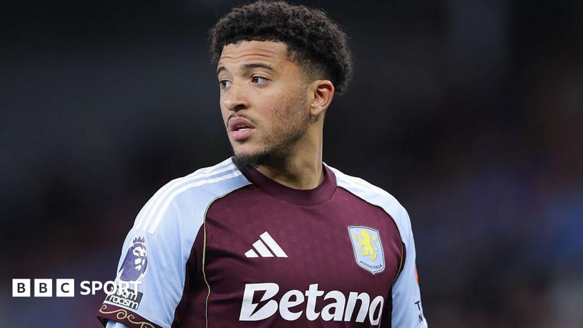 Jadon Sancho playing for Aston Villa