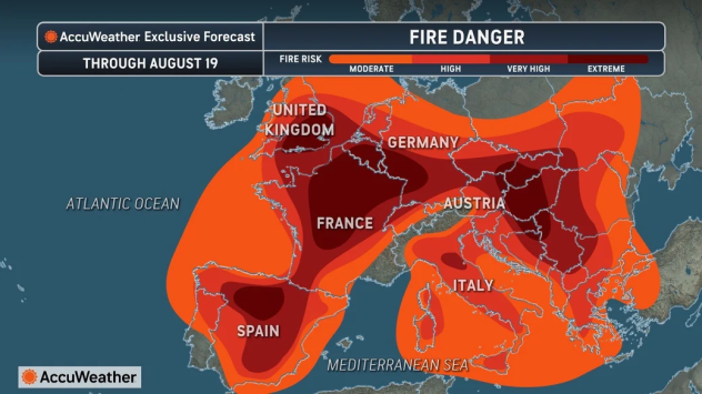 Much of the continent remains at risk of further wildfires, AccuWeather warns
