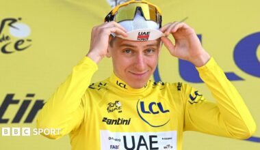 Tadej Pogacar wears yellow jersey at 2026 Tour de France