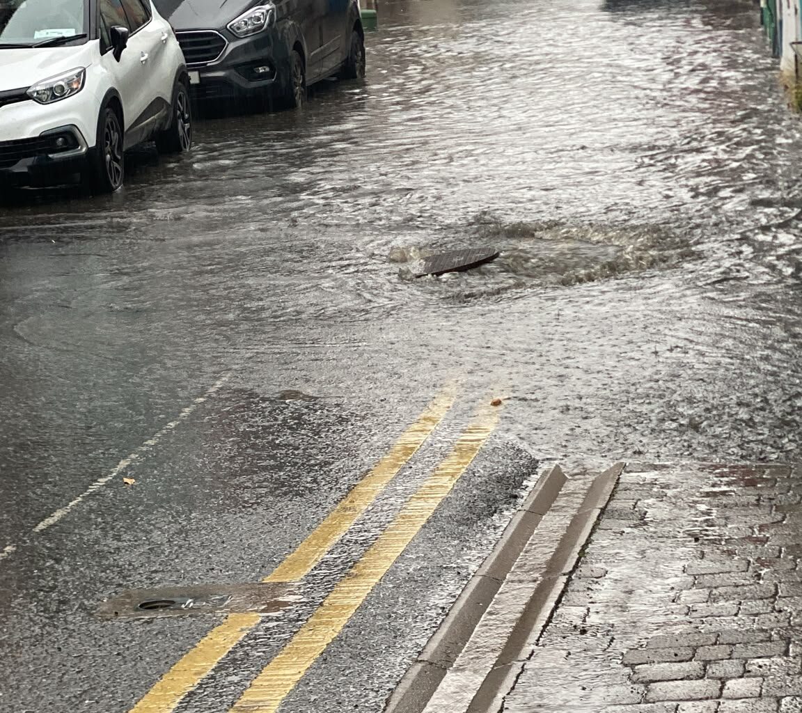 “Dirty water” floods onto county Kilkenny town street