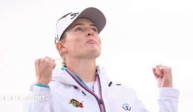 Casandra Alexander celebrates winning the Irish Open