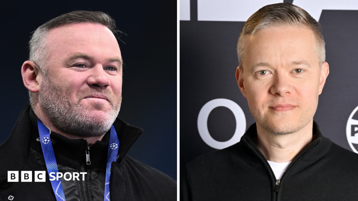 A split image of Wayne Rooney and Mark Goldbridge