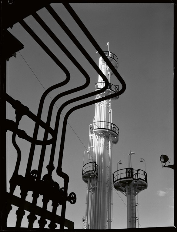 Many photos in a new exhibition about Max Dupain haven’t been seen before including this shot of the Kurnell Refinery under construction, Australian Oil Refining Pty. Limited (AOR), c 1954. 

It is part of the new exhibition, Definitive Dupain, a major retrospective at the State Library of NSW 24 August 2026 to 2 May 2027.