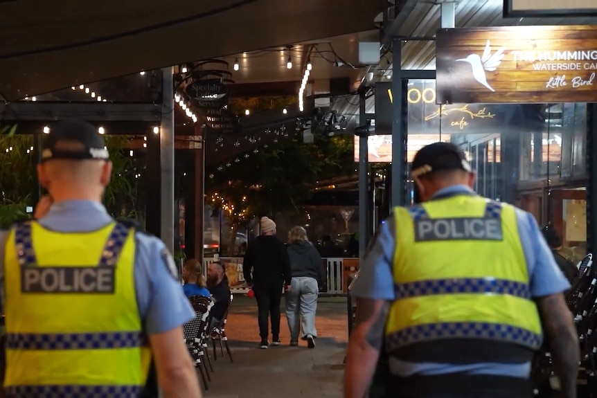 WA police walking down a Perth street.