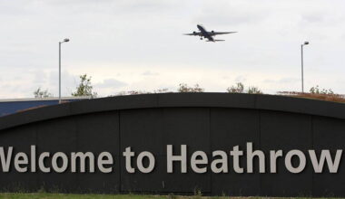 Heathrow Airport warns passengers not to travel by road after flooding