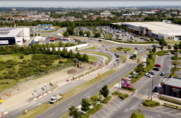 Significant milestone as construction progresses on First BusConnects Corridor at Liffey Valley