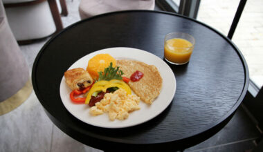We have endured tiny glasses at hotel breakfasts for too long. Here is my proposed solution