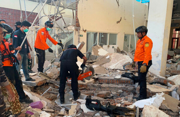 Indonesia hit by two strong earthquakes in one day as death toll rises to 47