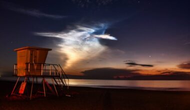 The flight of the SpaceX Falcon 9 rocket lit up the mesosphere