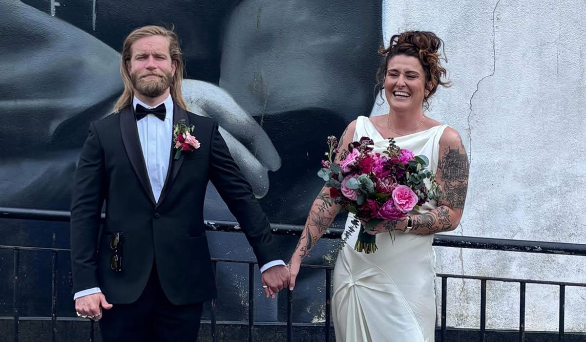 Comedian Kyla Cobbler and her husband Simon Stewart. Pic: Kyla Cobbler / Instagram