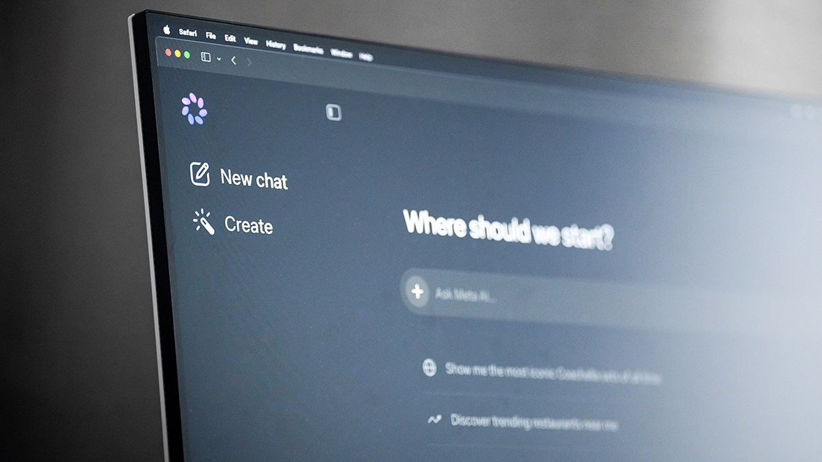 Meta AI website on a laptop screen.